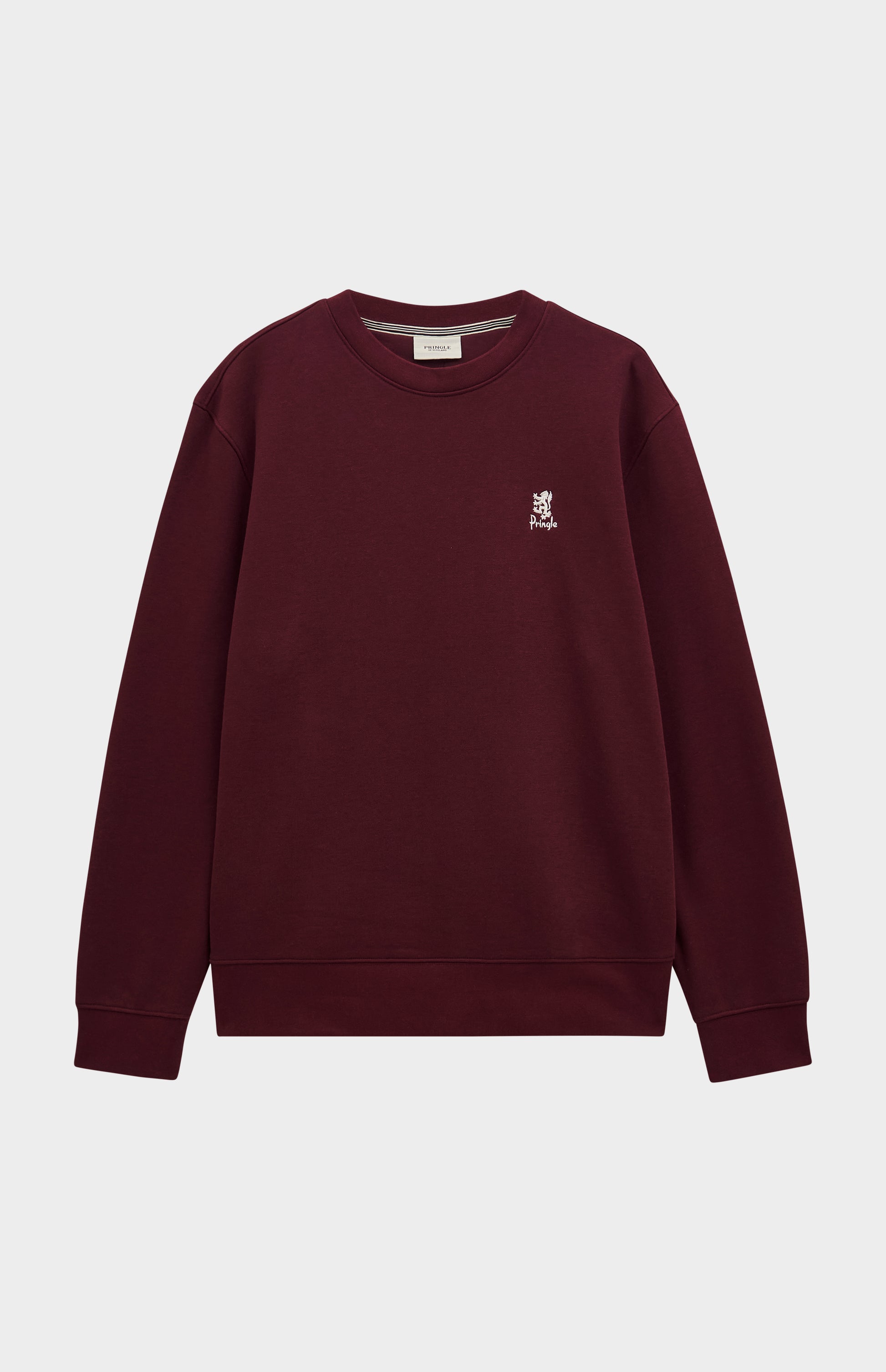 Pringle of Scotland Men's Crew Neck Sweatshirt In Burgundy flat shot
