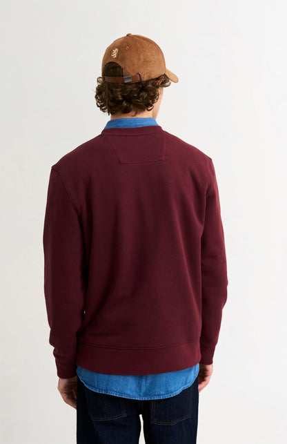 Pringle of Scotland Men's Crew Neck Sweatshirt In Burgundy rear view
