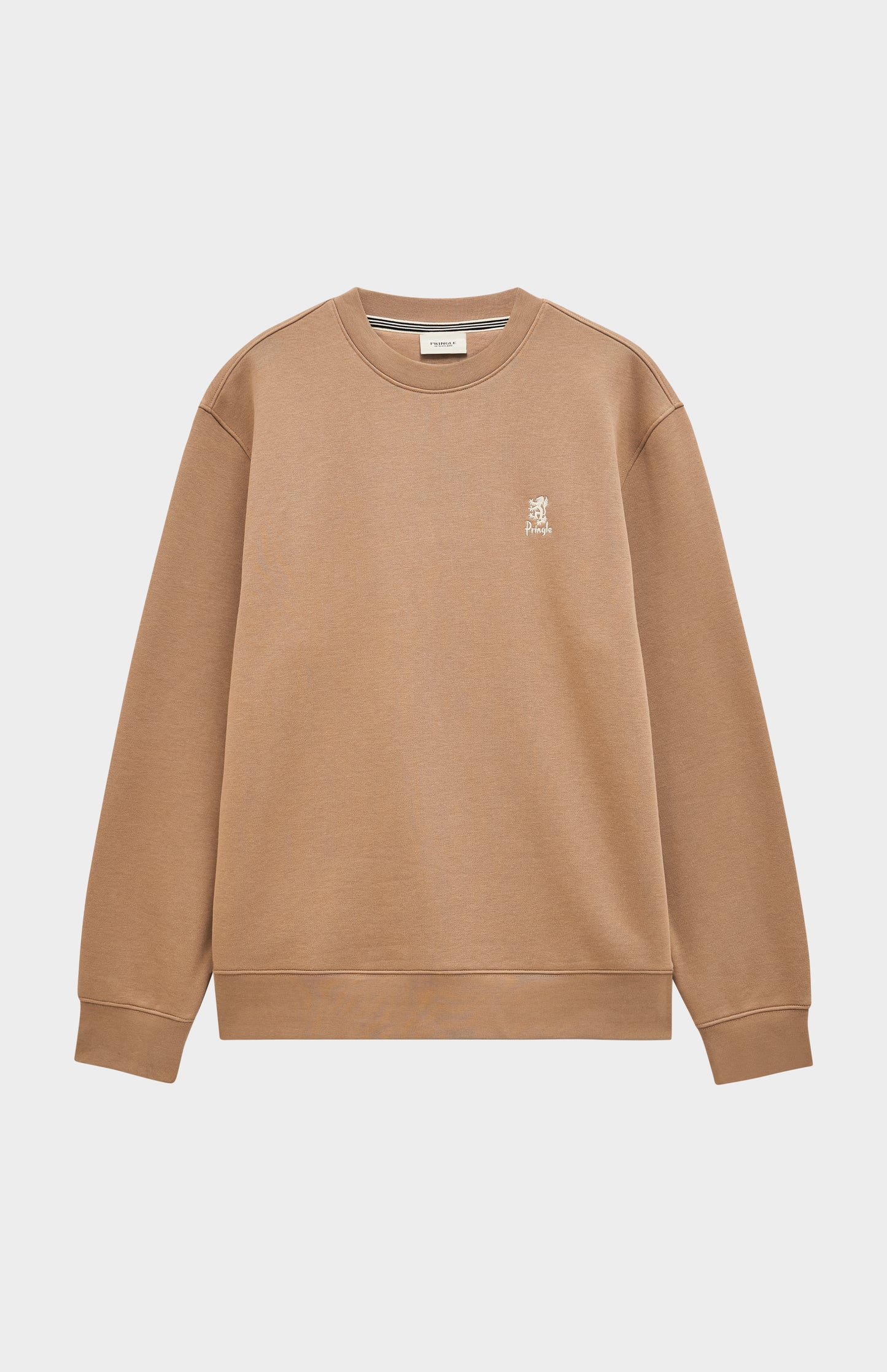Pringle of Scotland Men's Crew Neck Sweatshirt In Mushroom flat shot