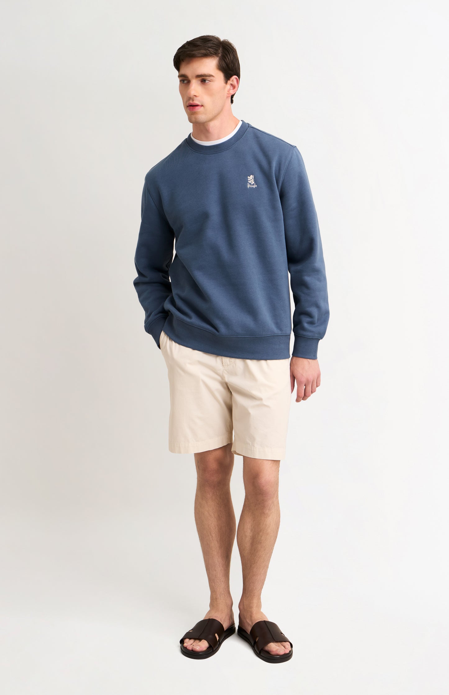 Men's Crew Neck Sweatshirt In Bering Sea Blue