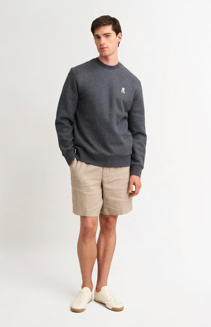Men's Crew Neck Sweatshirt In Charcoal Melange