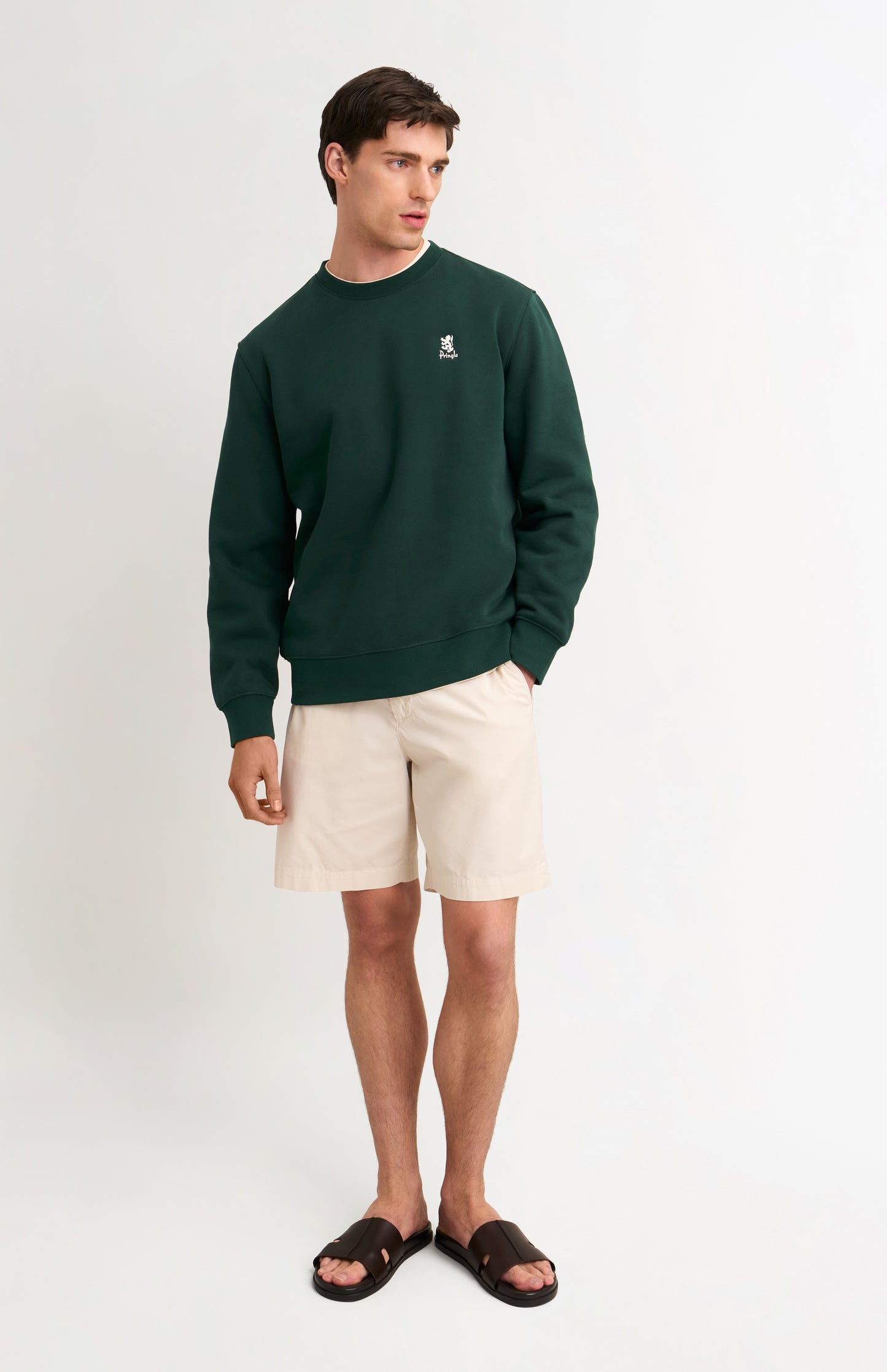 Men's Crew Neck Sweatshirt In Pine Green
