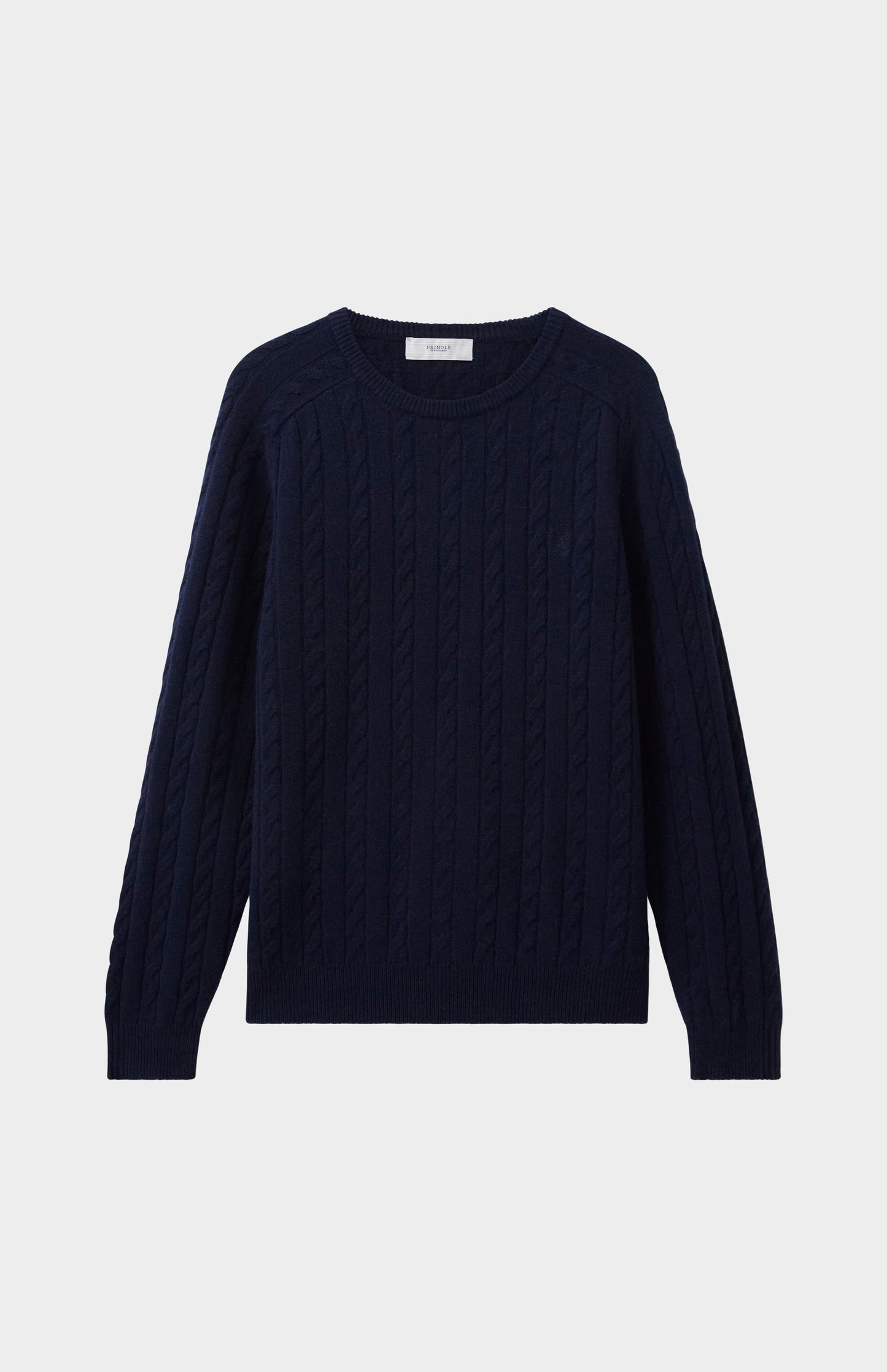 Pringle Men's Round Neck Cable Knit Lambswool Jumper in Midnight