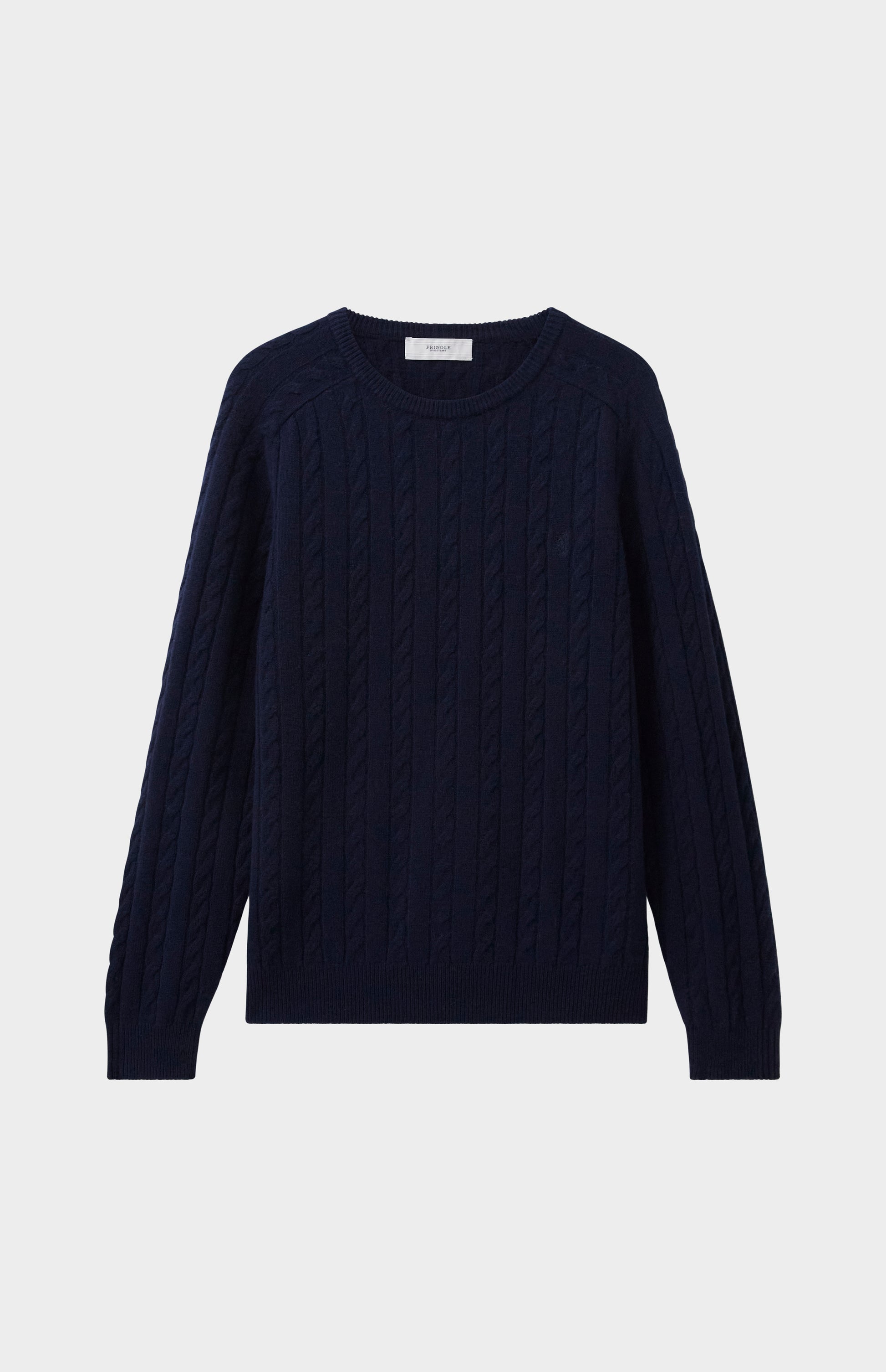Pringle Men's Round Neck Cable Knit Lambswool Jumper in Midnight