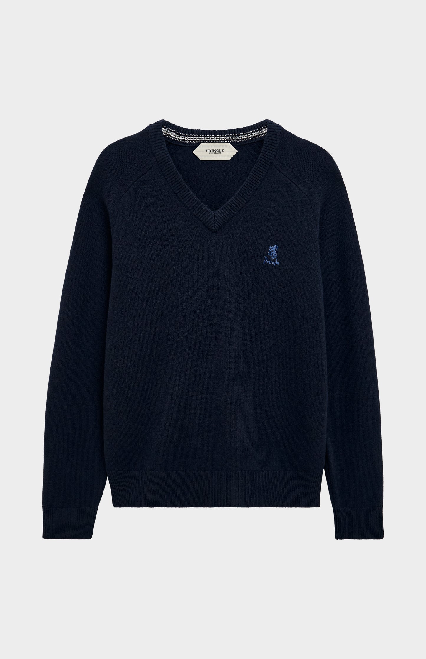 Pringle of Scotland Men’s Lambswool V Neck Jumper In Navy Blue