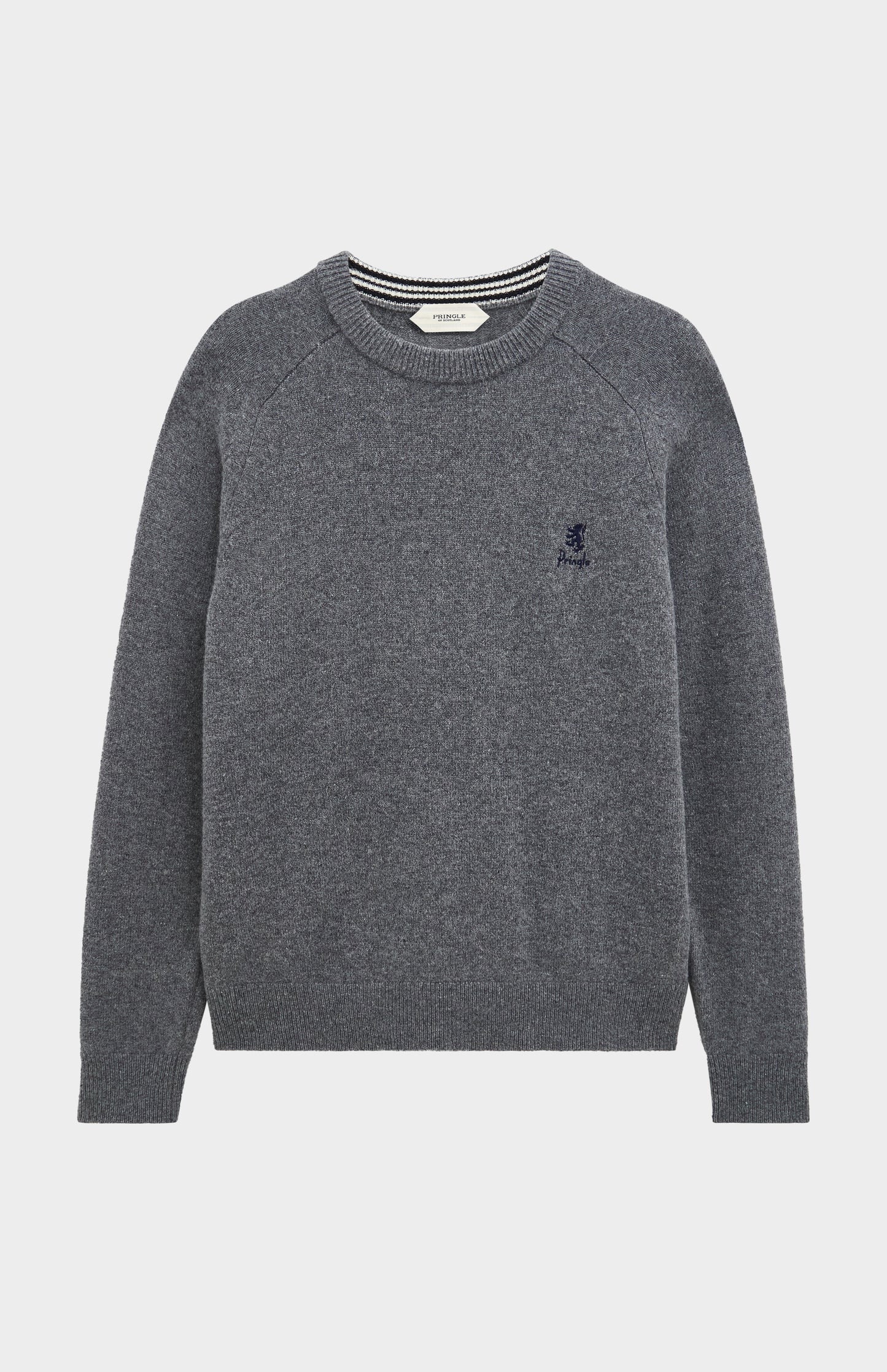 Pringle of Scotland Men’s Lambswool Crew Neck Jumper In Grey Melange