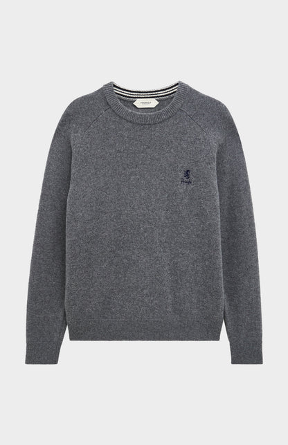 Pringle of Scotland Men’s Lambswool Crew Neck Jumper In Grey Melange