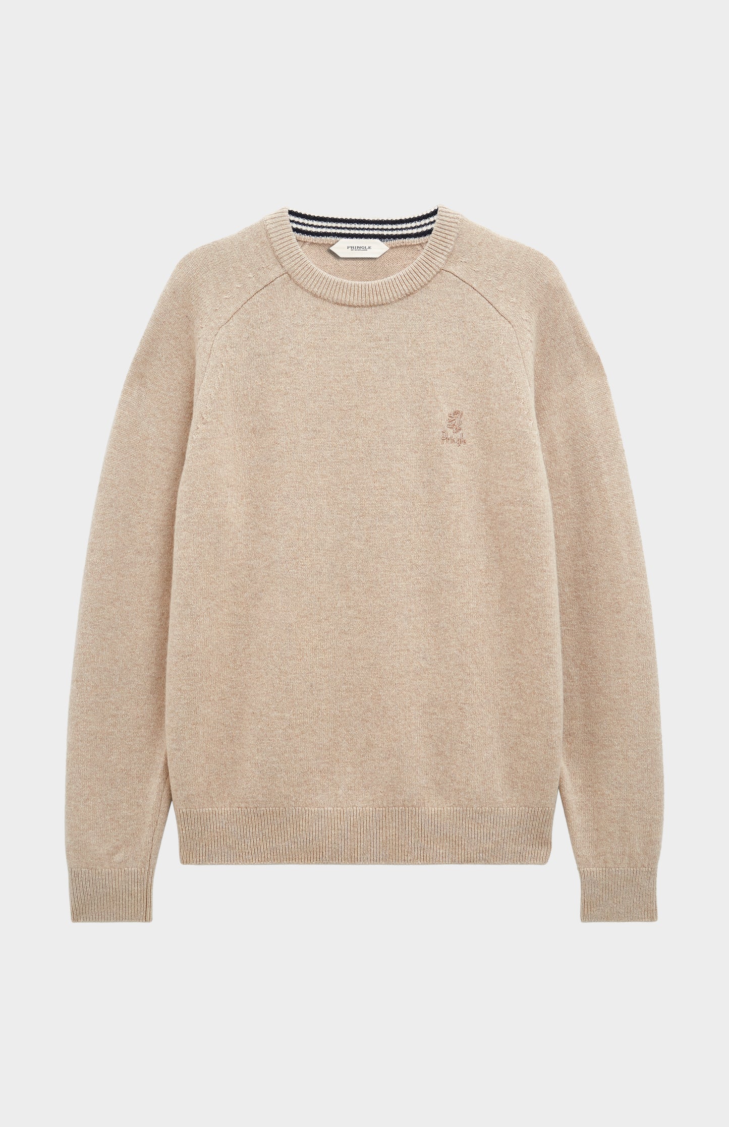 Pringle of Scotland Men’s Lambswool Crew Neck Jumper In Oatmeal