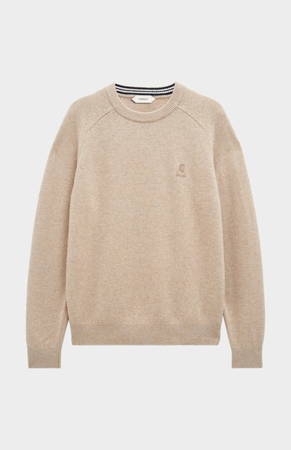 Pringle of Scotland Men’s Lambswool Crew Neck Jumper In Oatmeal