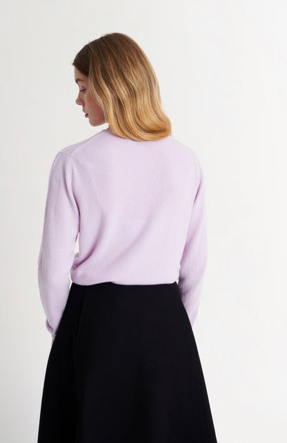 Pringle of Scotland Women's Cashmere Cardigan In Lilac rear view