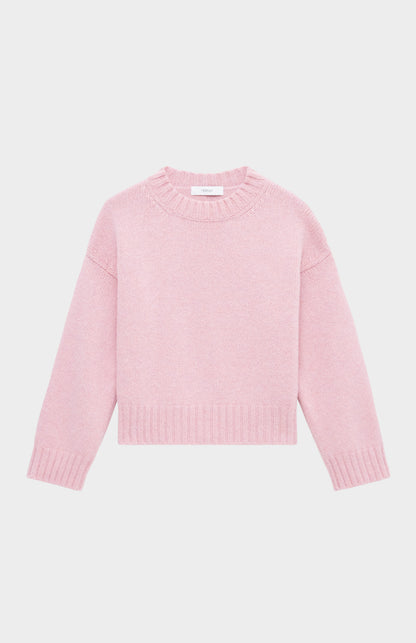 Pringle Women's Cropped Round Neck Cosy Cashmere Jumper In Dusty Pink