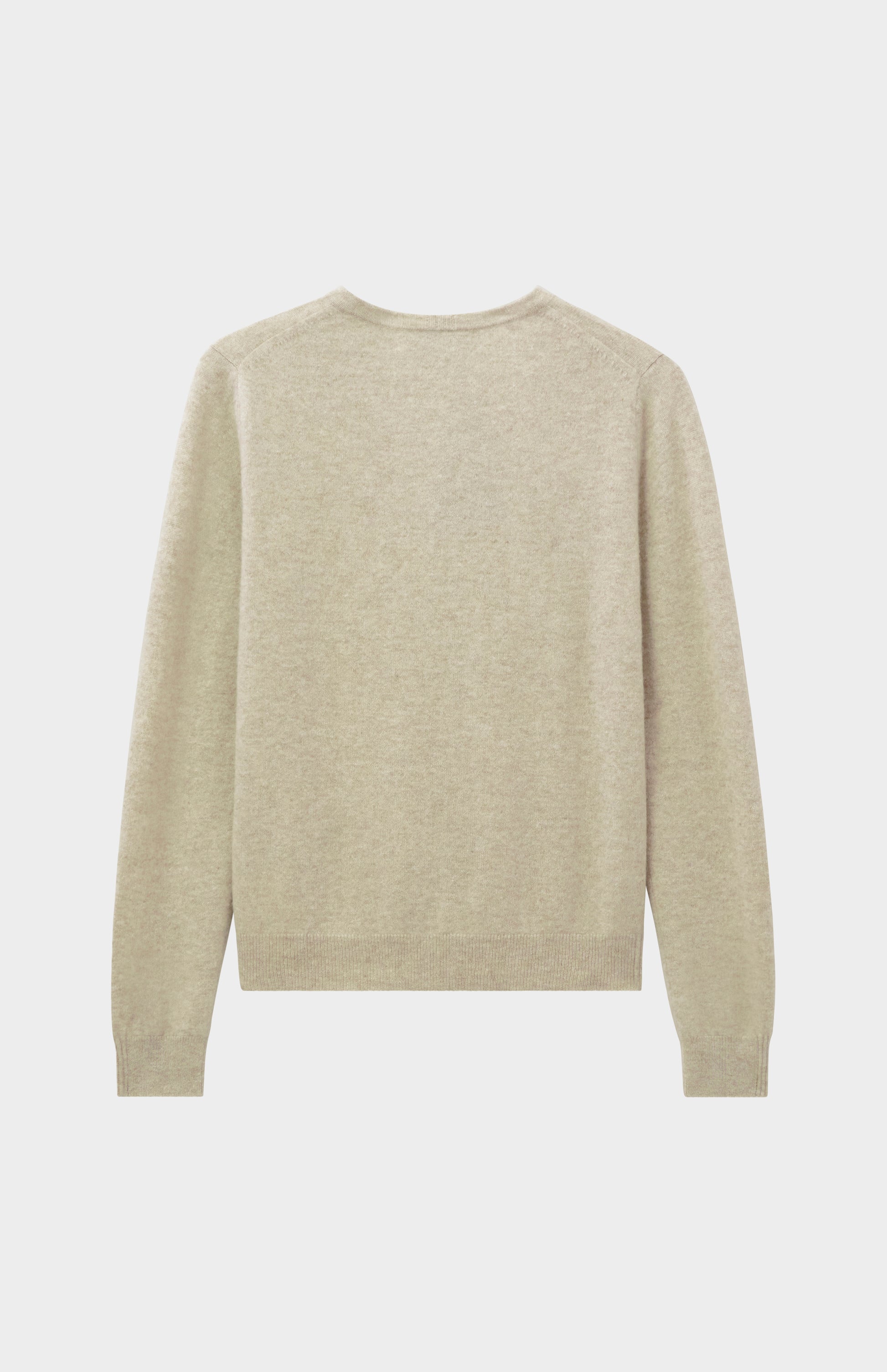 Pringle Women's Classic Round Neck Cashmere Cardigan In Oatmeal rear view