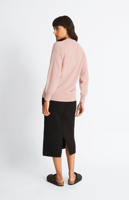 Pringle of Scotland Cashmere Blend Pencil Skirt in Black back view