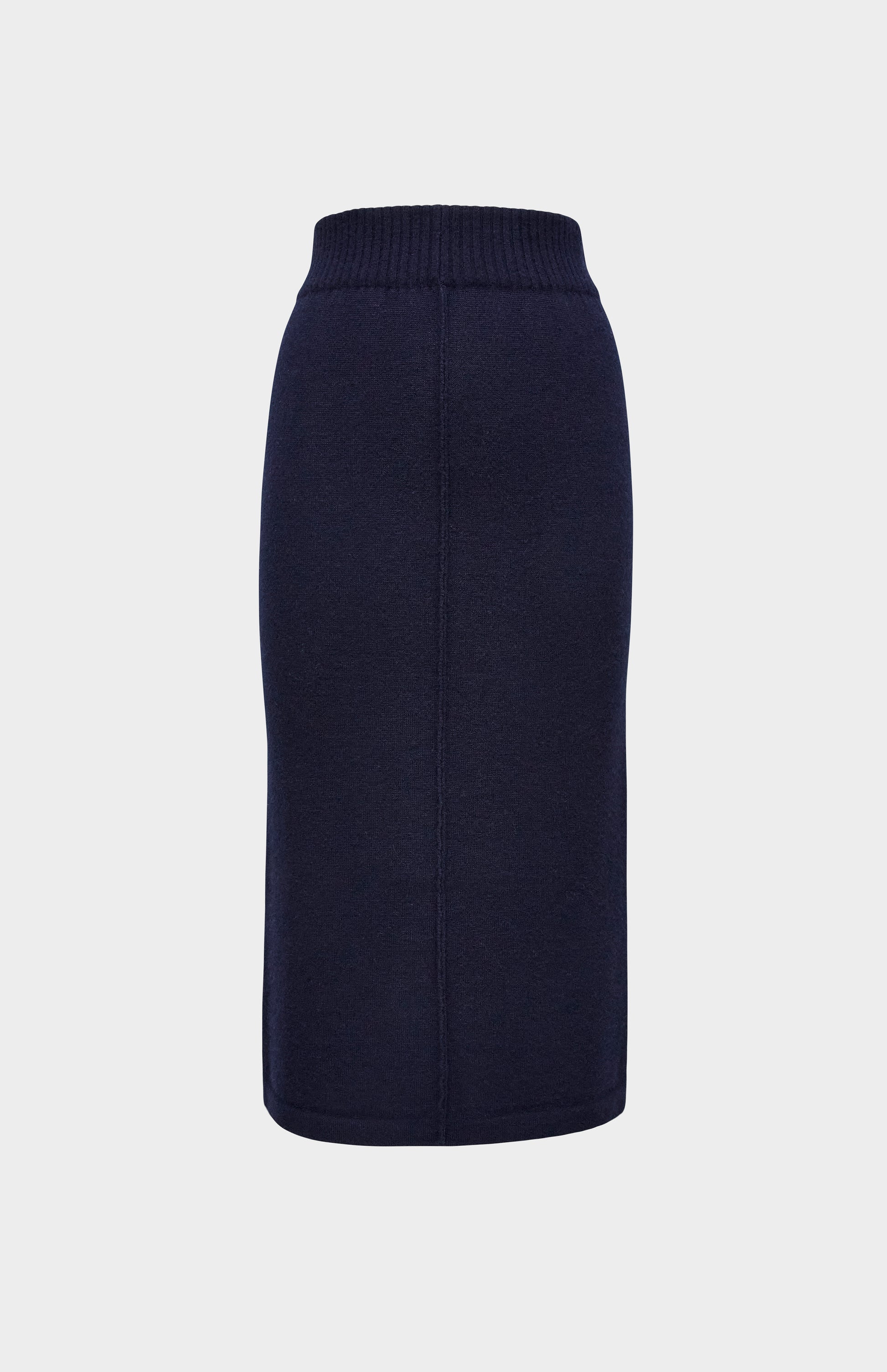 Pringle of Scotland Cashmere Blend Pencil Skirt in Indigo flat shot