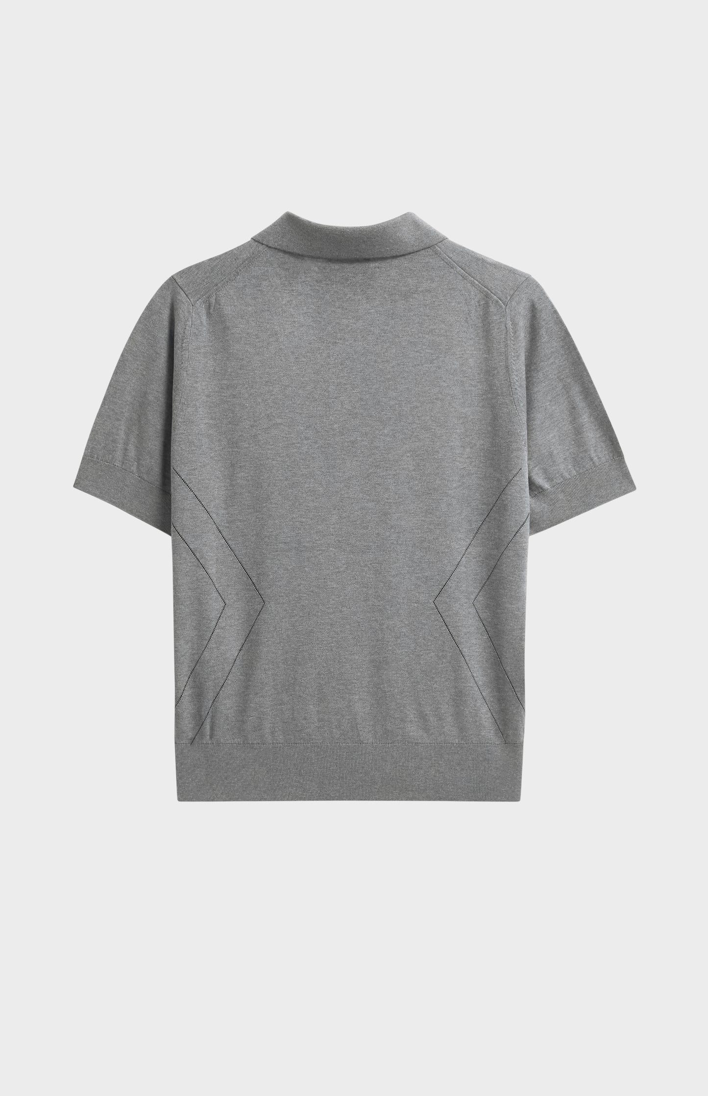 Women's Superfine Silk Blend Pointelle Polo Shirt In Grey Melange