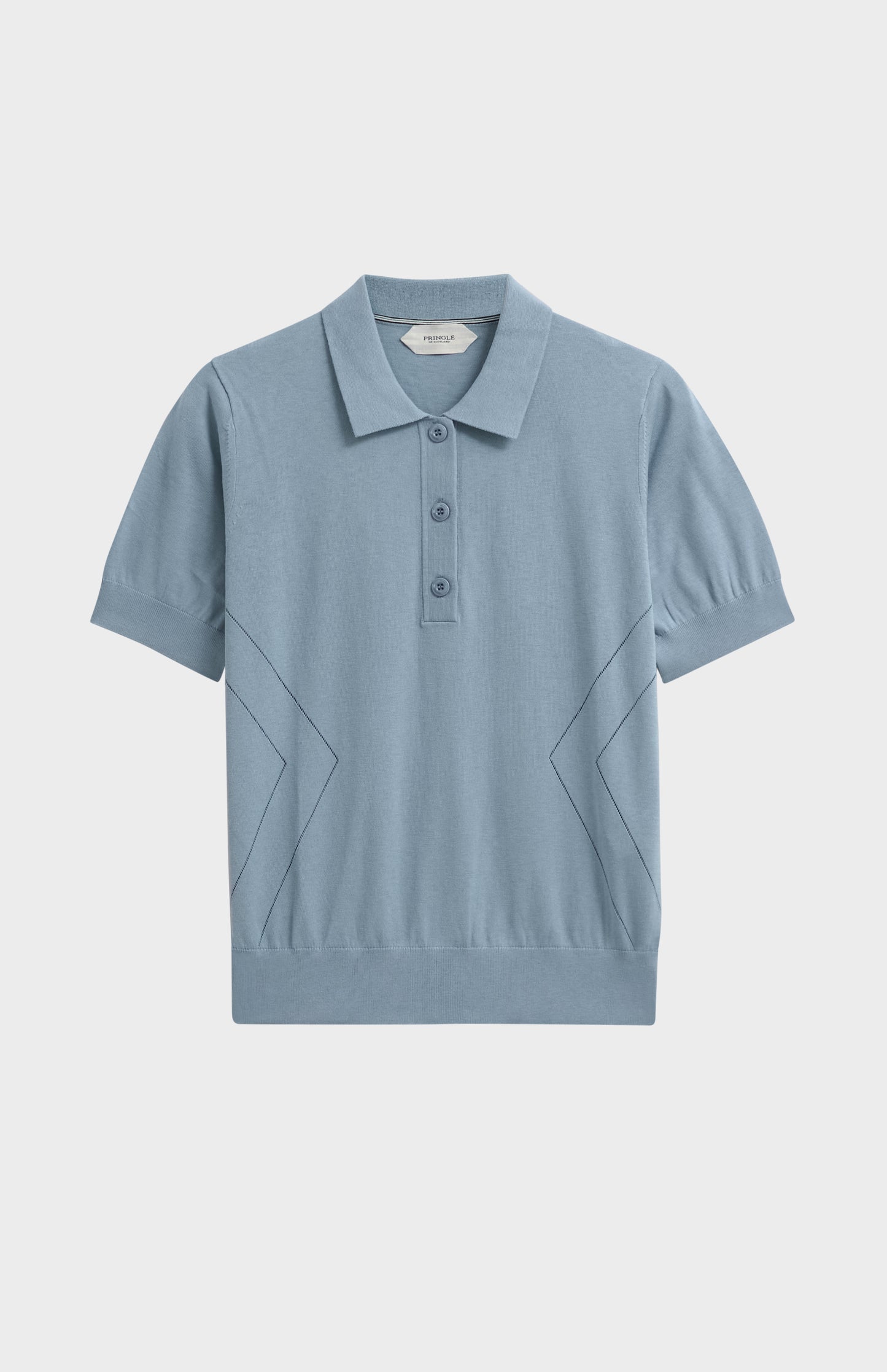 Women's Superfine Silk Blend Pointelle Polo Shirt In Light Blue
