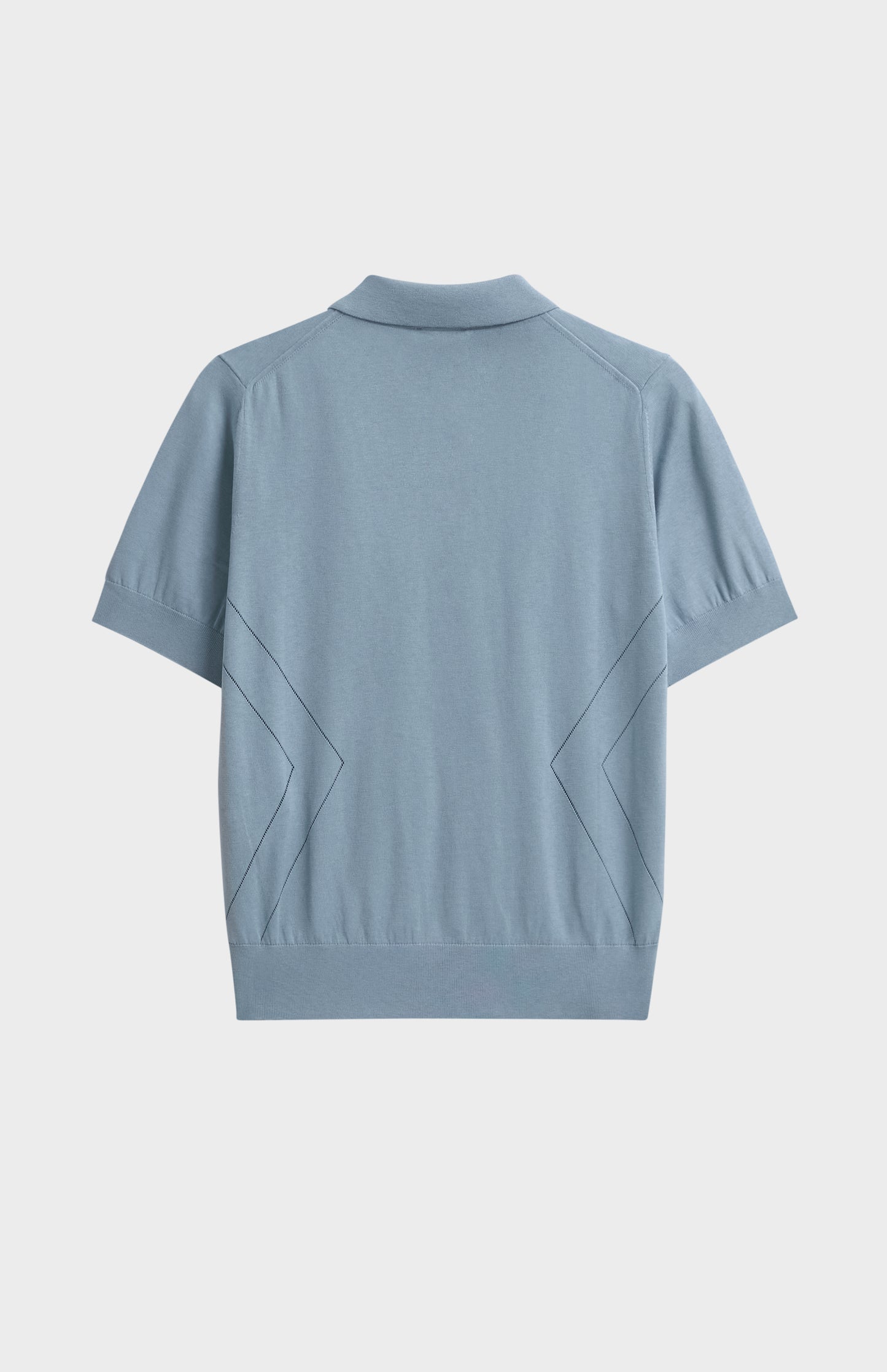 Women's Superfine Silk Blend Pointelle Polo Shirt In Light Blue