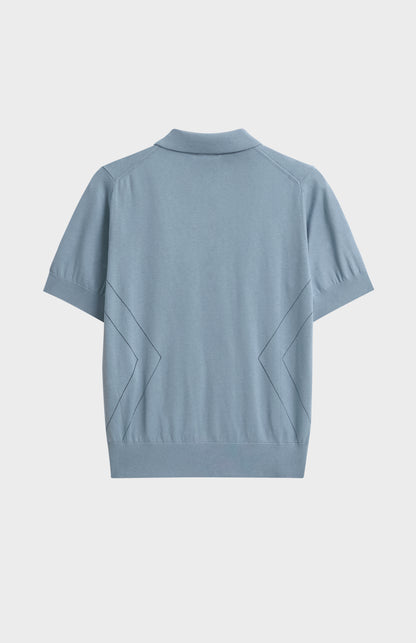 Women's Superfine Silk Blend Pointelle Polo Shirt In Light Blue