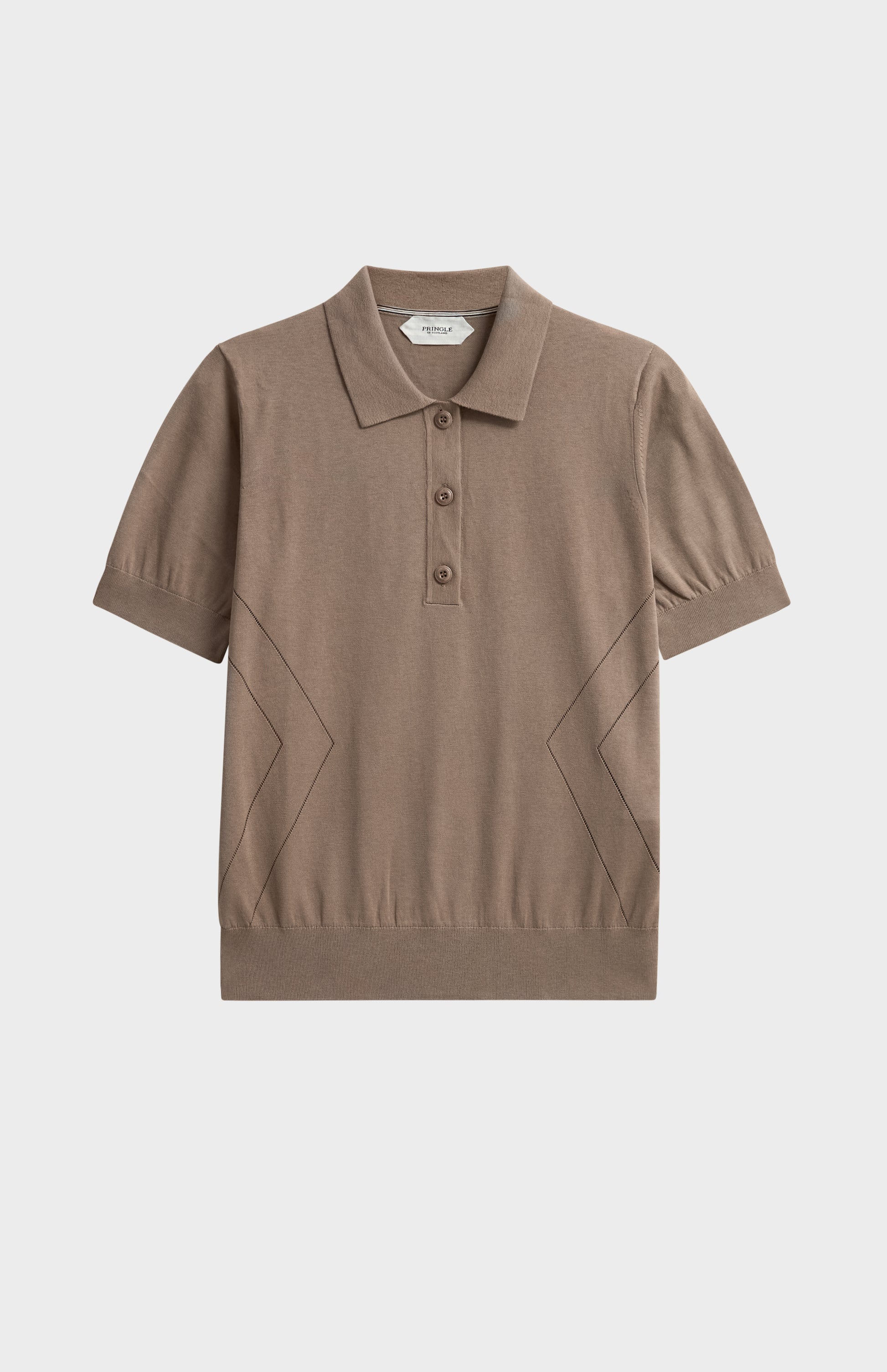 Women's Superfine Silk Blend Pointelle Polo Shirt In Mushroom
