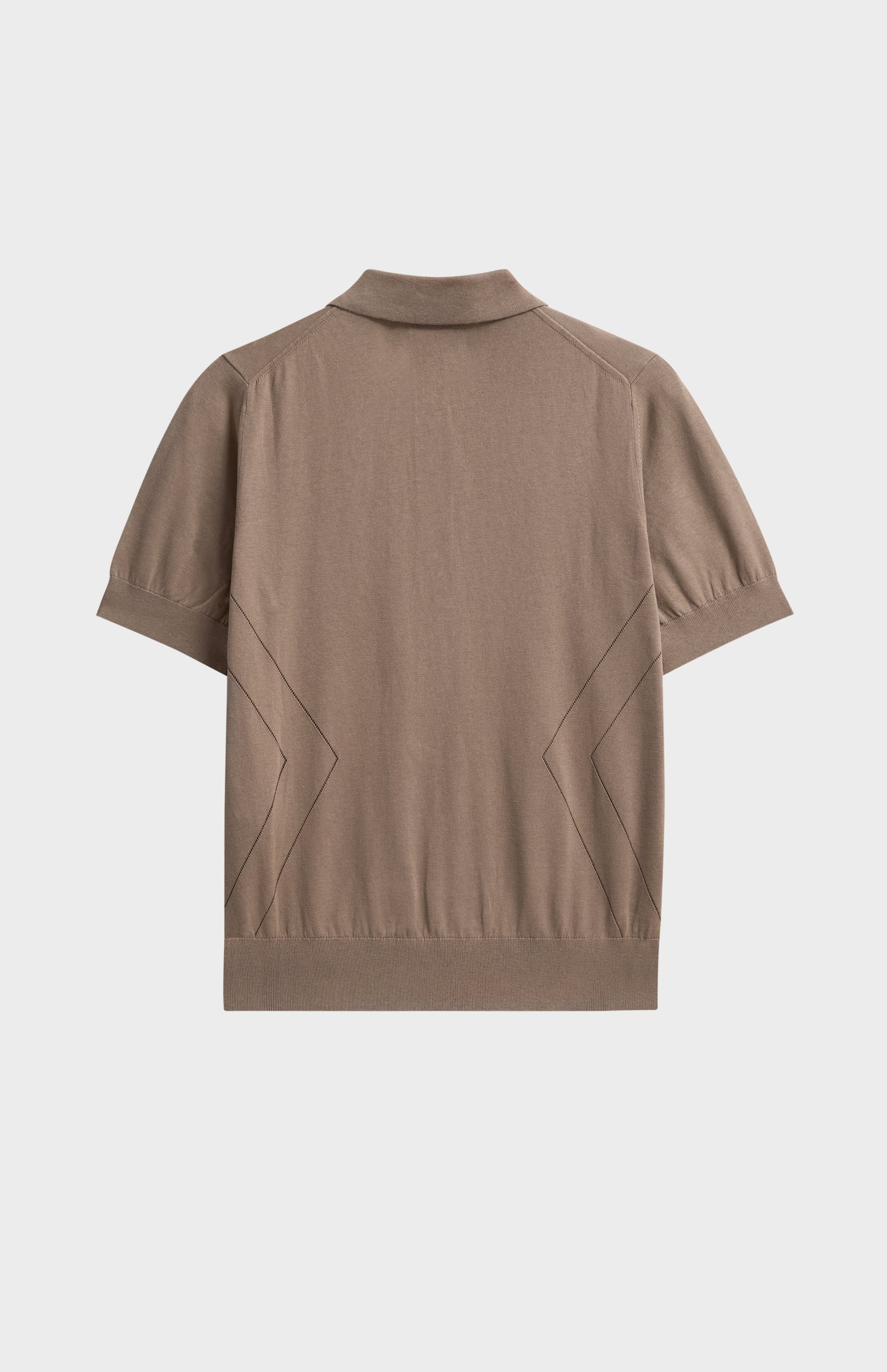 Women's Superfine Silk Blend Pointelle Polo Shirt In Mushroom