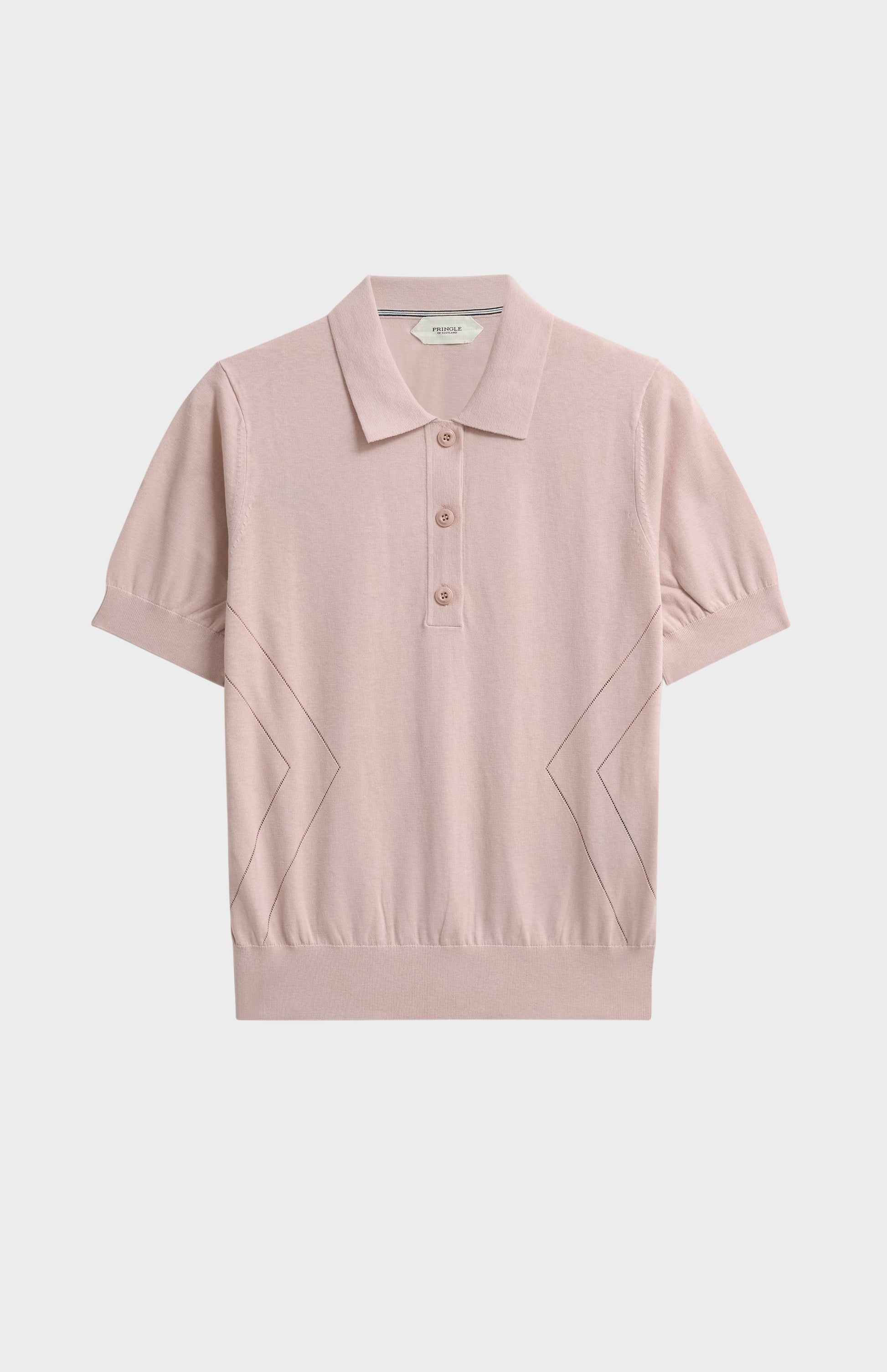 Women's Superfine Silk Blend Pointelle Polo Shirt In Light Pink