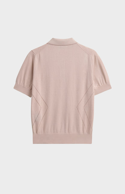 Women's Superfine Silk Blend Pointelle Polo Shirt In Light Pink