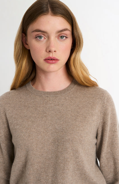 Women's Classic Crew Neck Cashmere Jumper In Mushroom Melange
