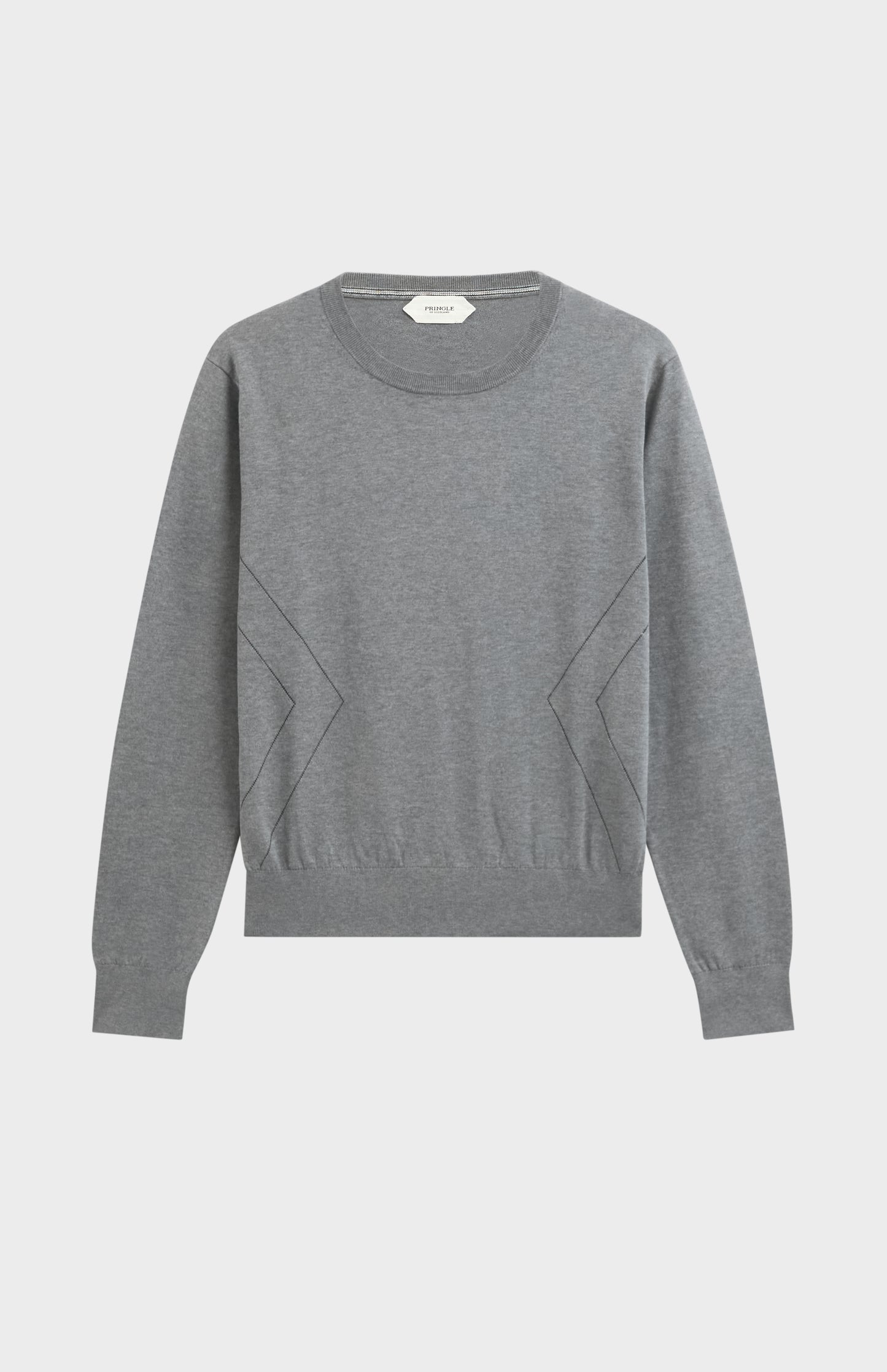 Women's Superfine Silk Blend Pointelle Crew Neck Jumper in Grey Melange
