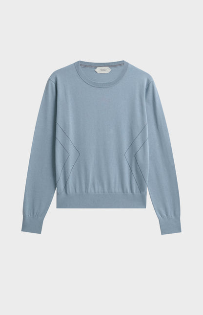 Women's Superfine Silk Blend Pointelle Crew Neck Jumper In Light Blue