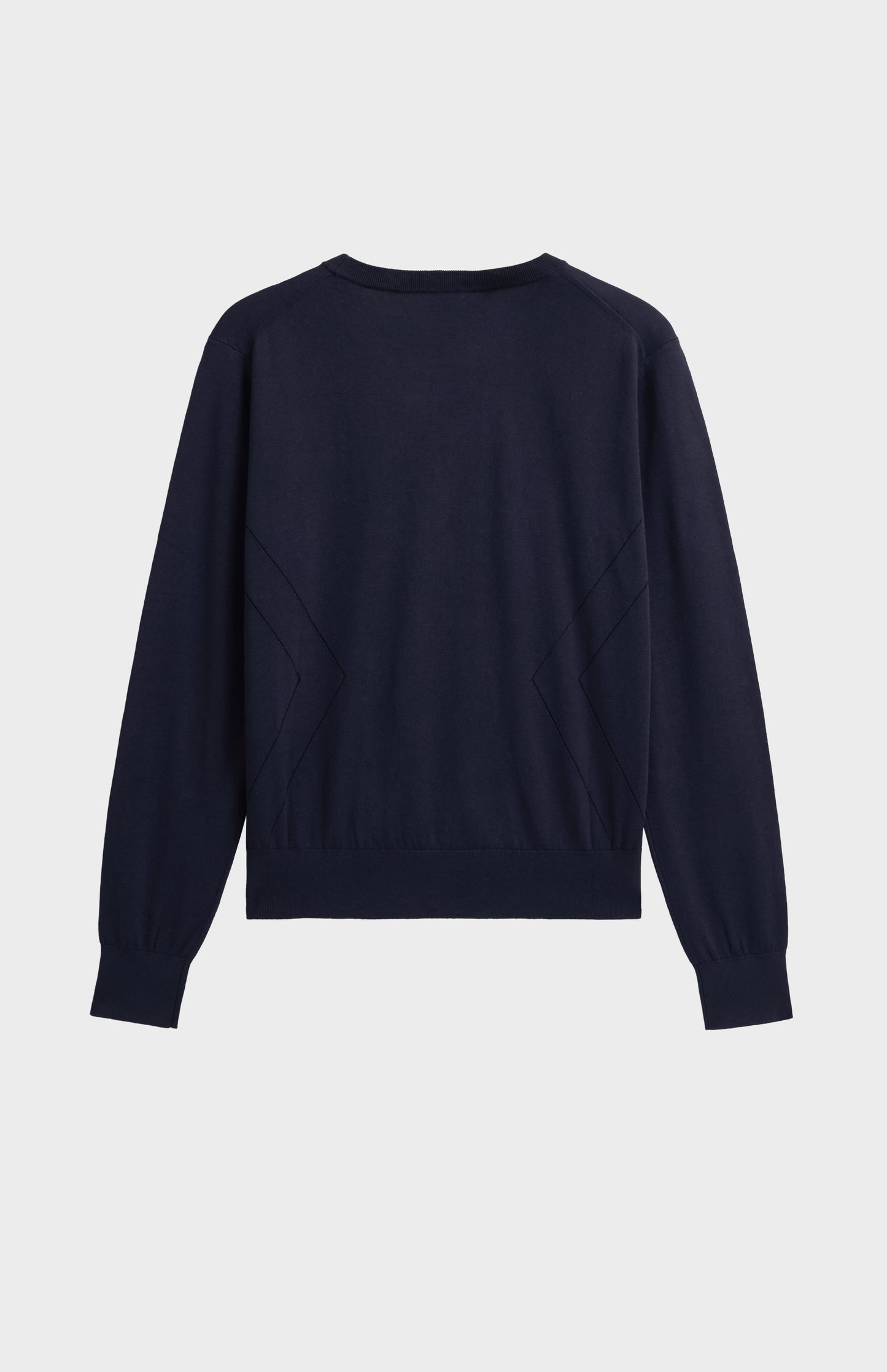 Women's Superfine Silk Blend Pointelle Crew Neck Jumper In Navy Blue