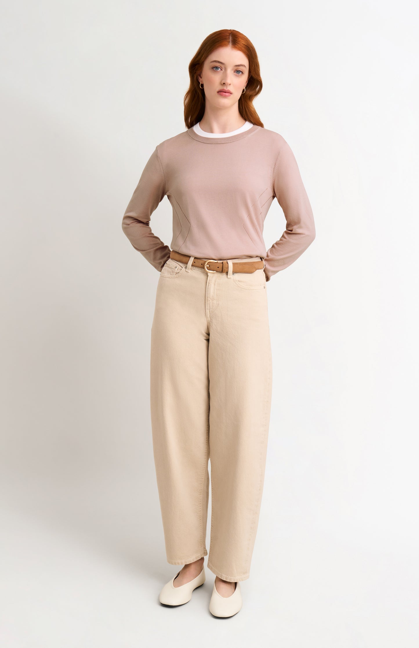 Women's Superfine Silk Blend Pointelle Crew Neck Jumper In Light Pink
