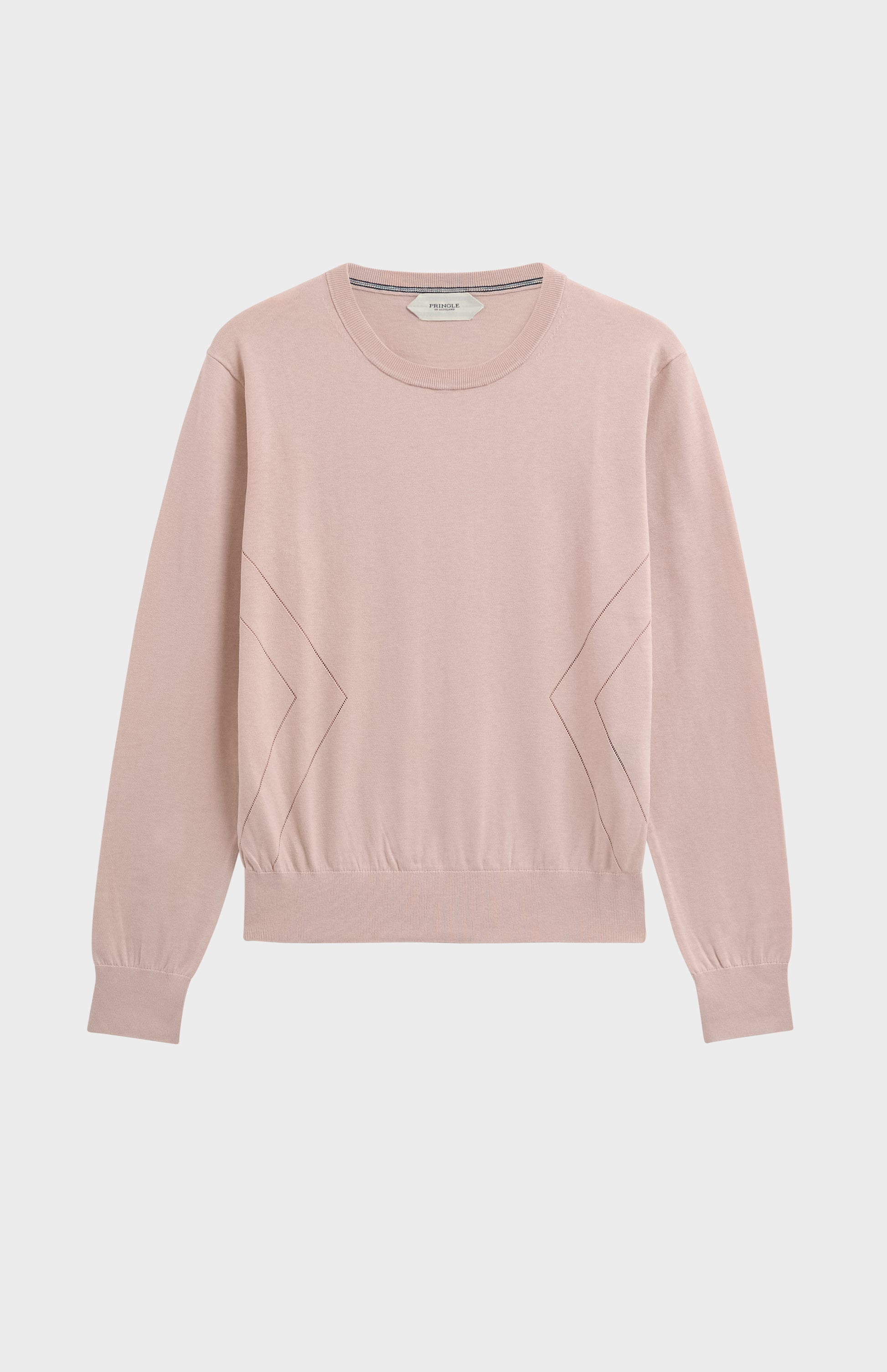 Women's Superfine Silk Blend Pointelle Crew Neck Jumper In Light Pink