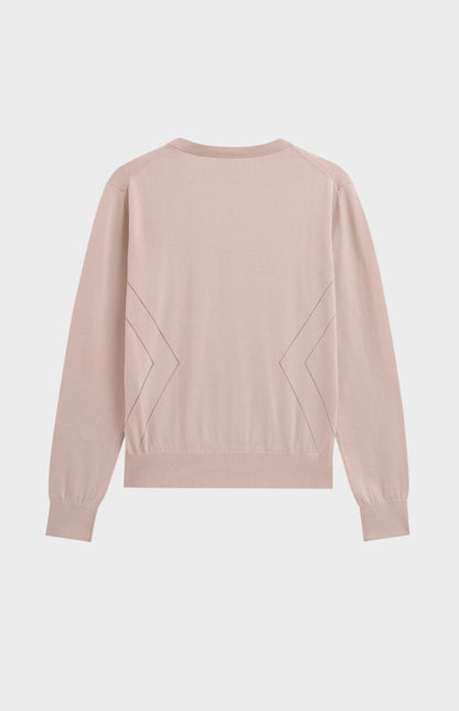 Women's Superfine Silk Blend Pointelle Crew Neck Jumper In Light Pink