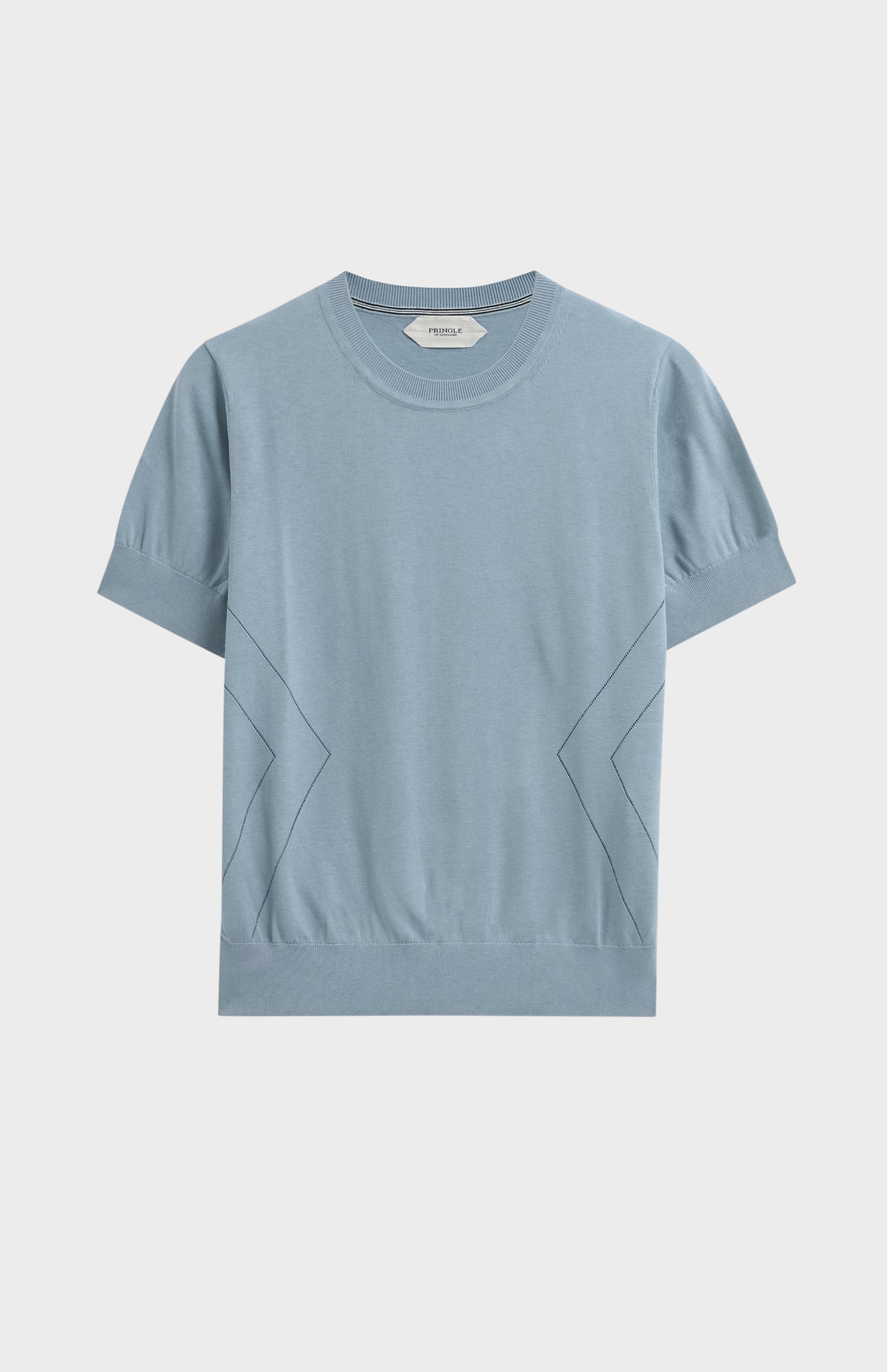 Women's Superfine Silk Blend Pointelle Crew Neck T-shirt In Light Blue