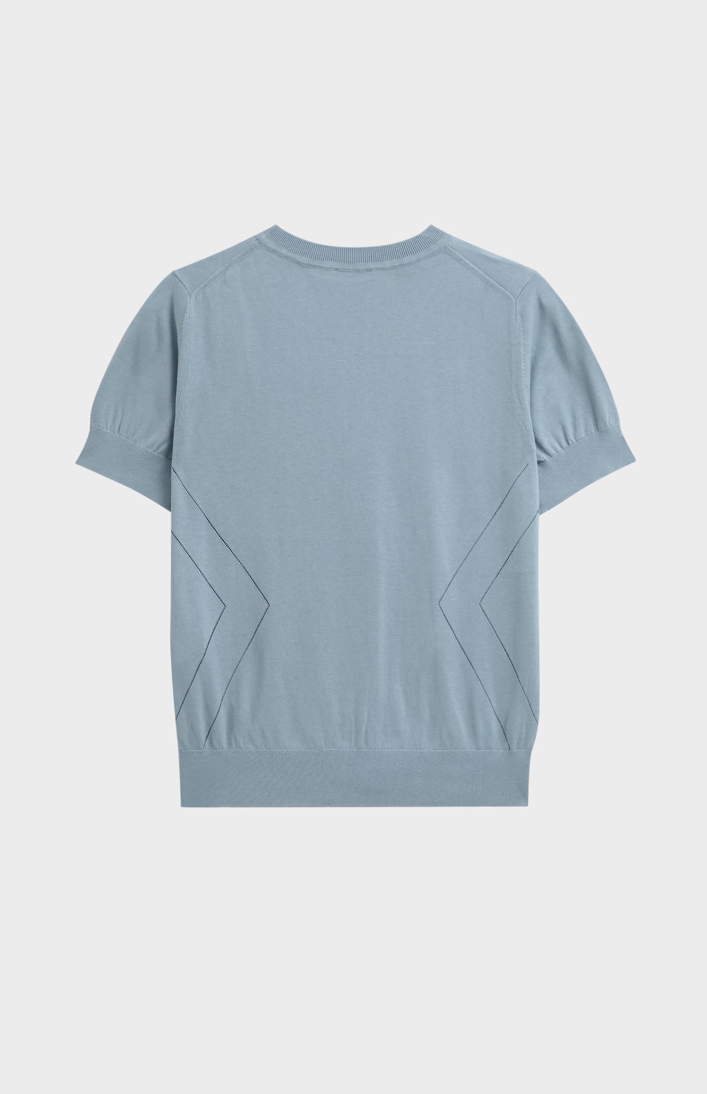 Women's Superfine Silk Blend Pointelle Crew Neck T-shirt In Light Blue