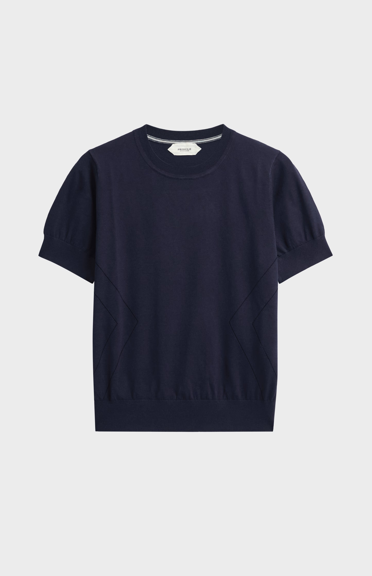 Women's Superfine Silk Blend Pointelle Crew Neck T-shirt In Navy