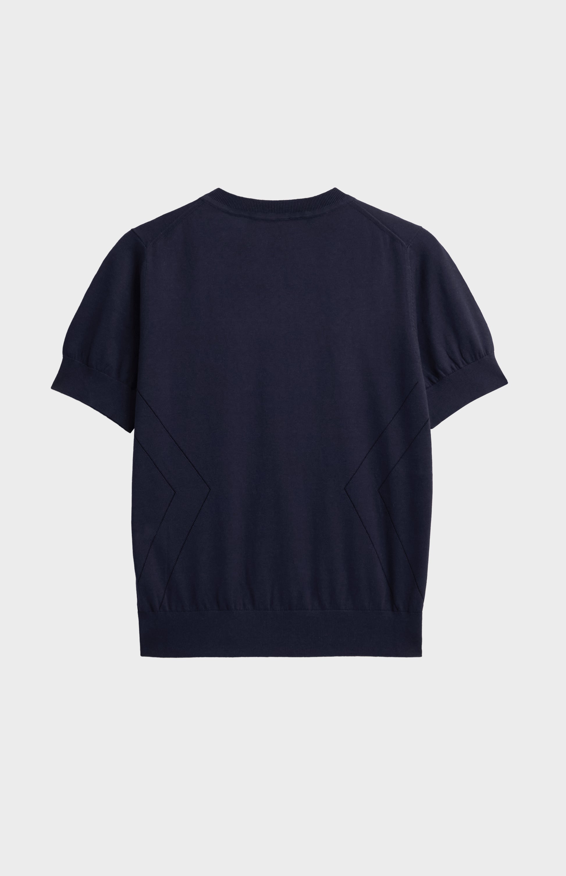 Women's Superfine Silk Blend Pointelle Crew Neck T-shirt In Navy