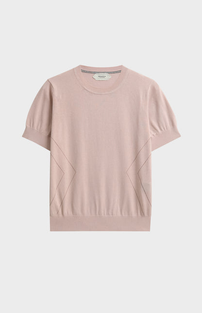 Women's Superfine Silk Blend Pointelle Crew Neck T-shirt In Light Pink