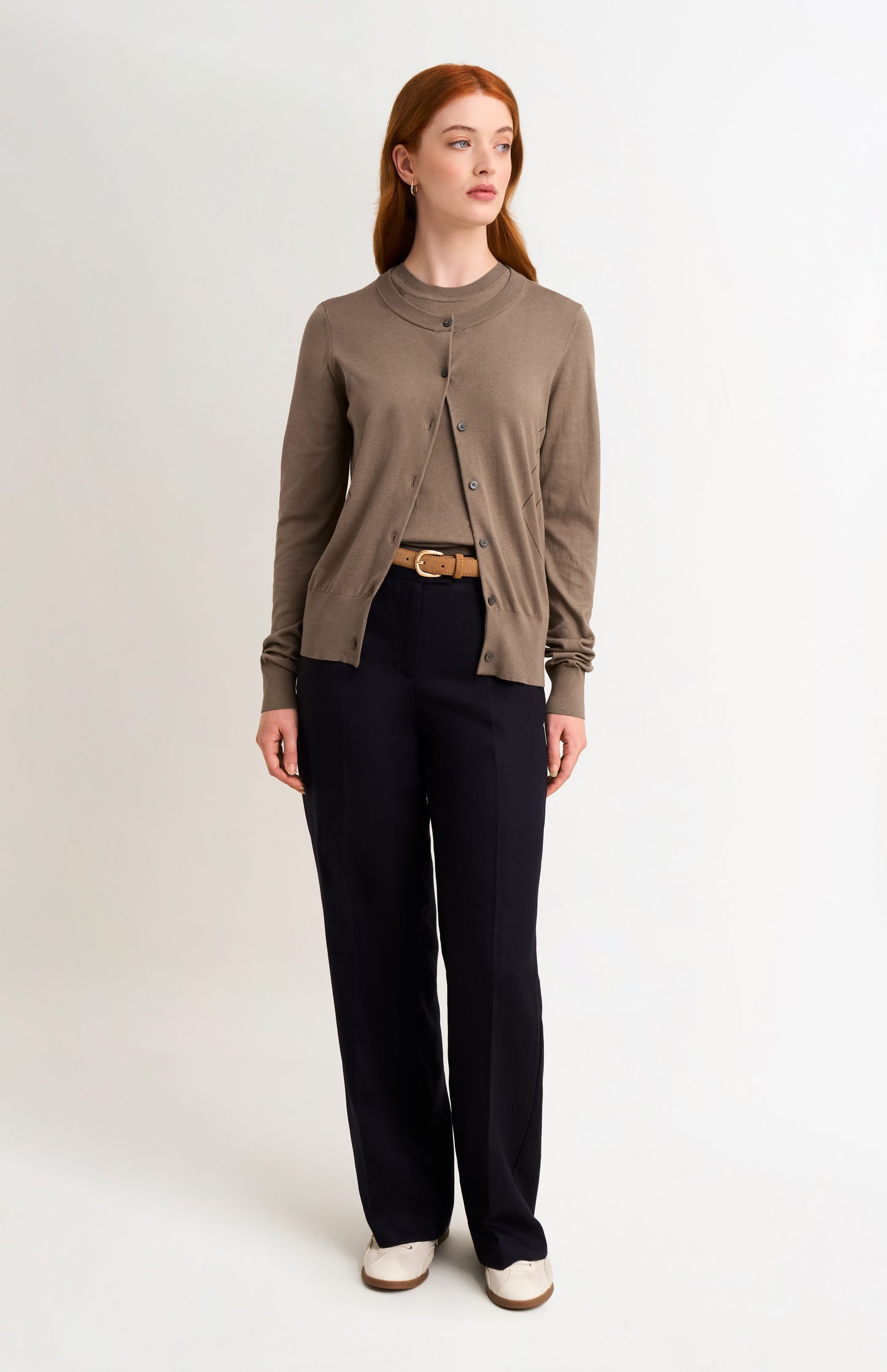 Women's Superfine Silk Blend Pointelle Cardigan In Mushroom