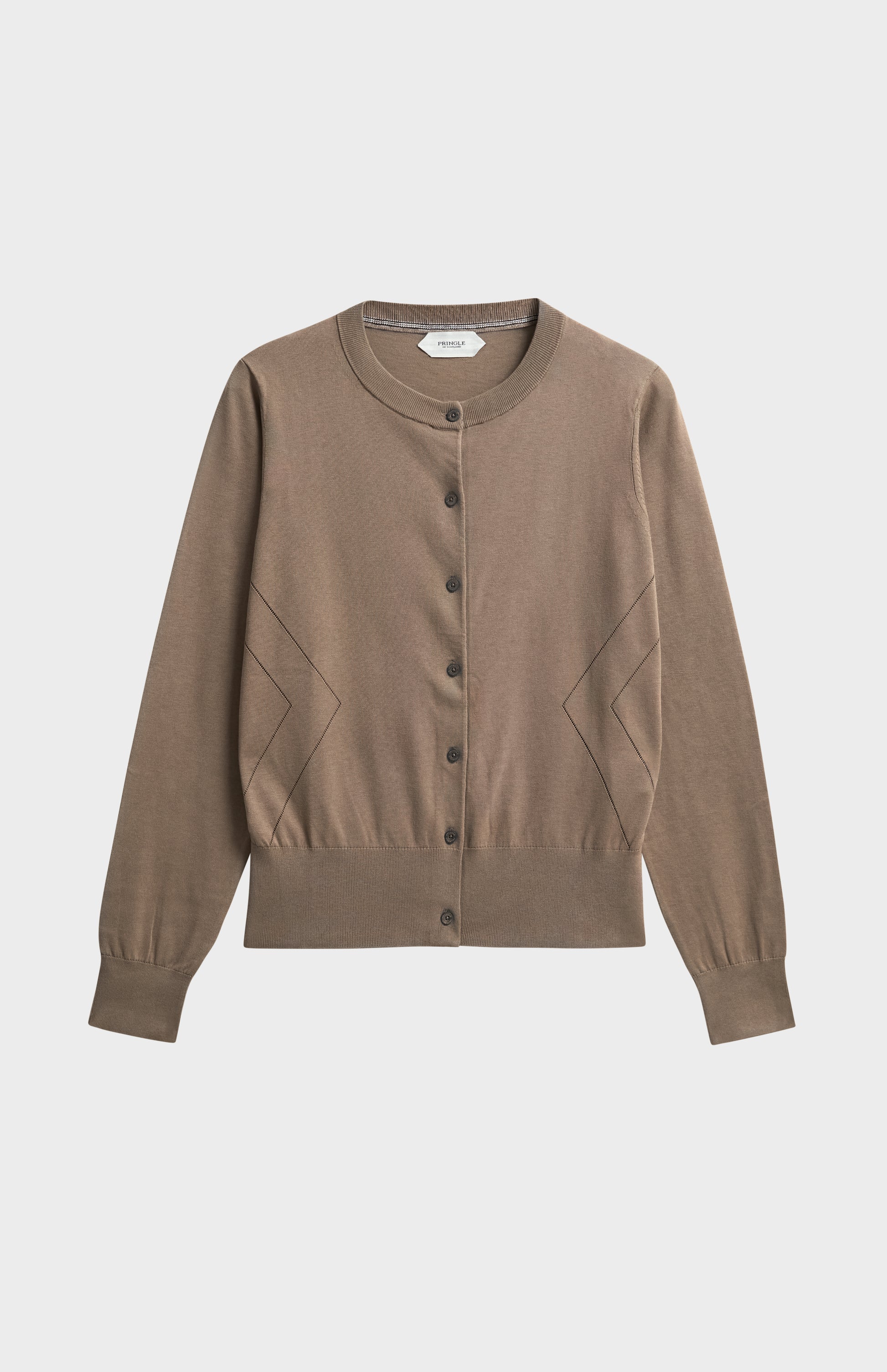 Women's Superfine Silk Blend Pointelle Cardigan In Mushroom
