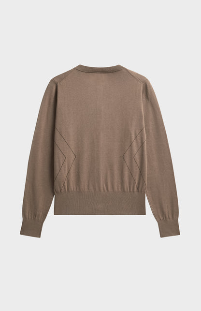 Women's Superfine Silk Blend Pointelle Cardigan In Mushroom