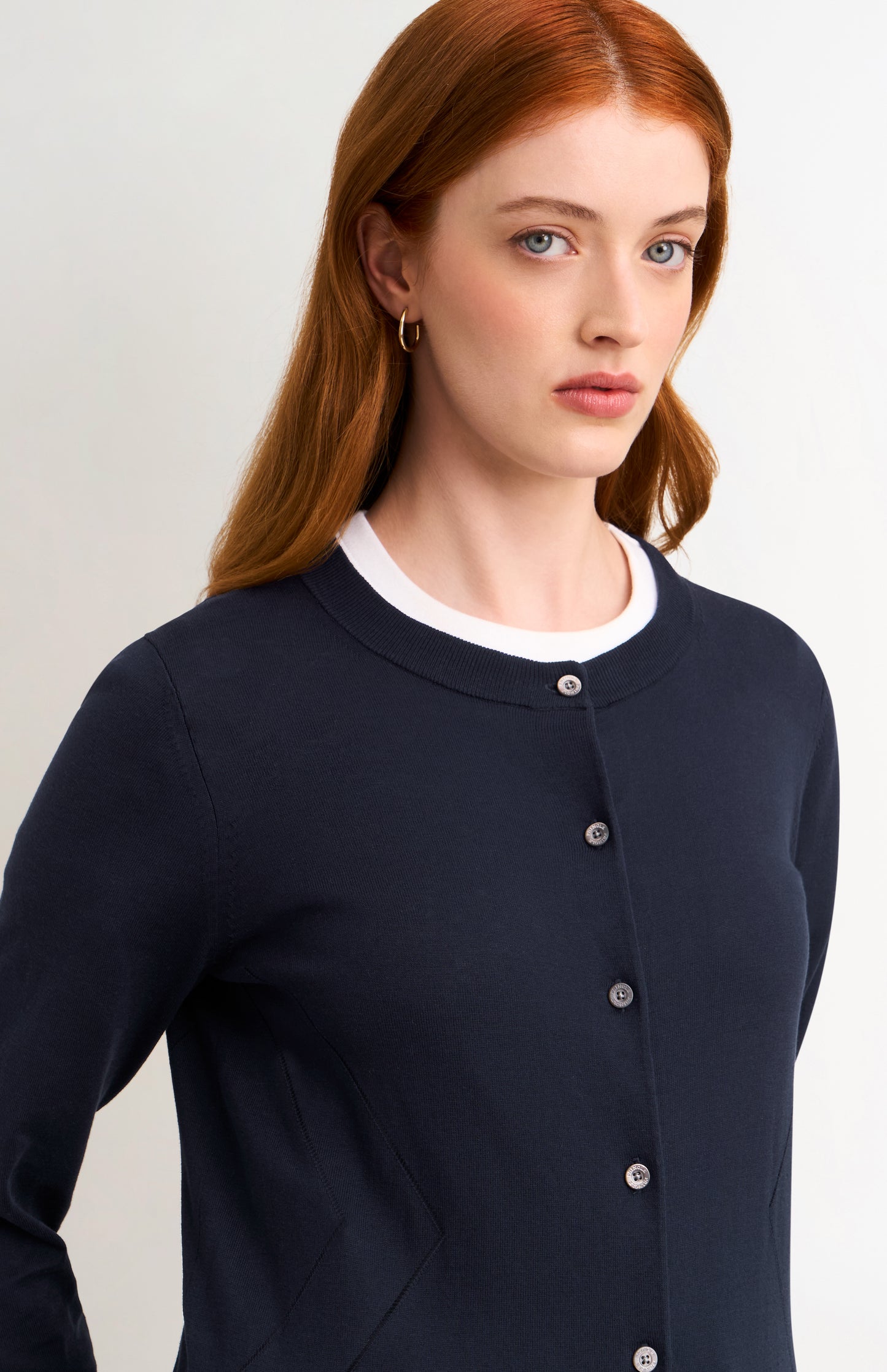 Women's Superfine Silk Blend Pointelle Cardigan In Navy Blue