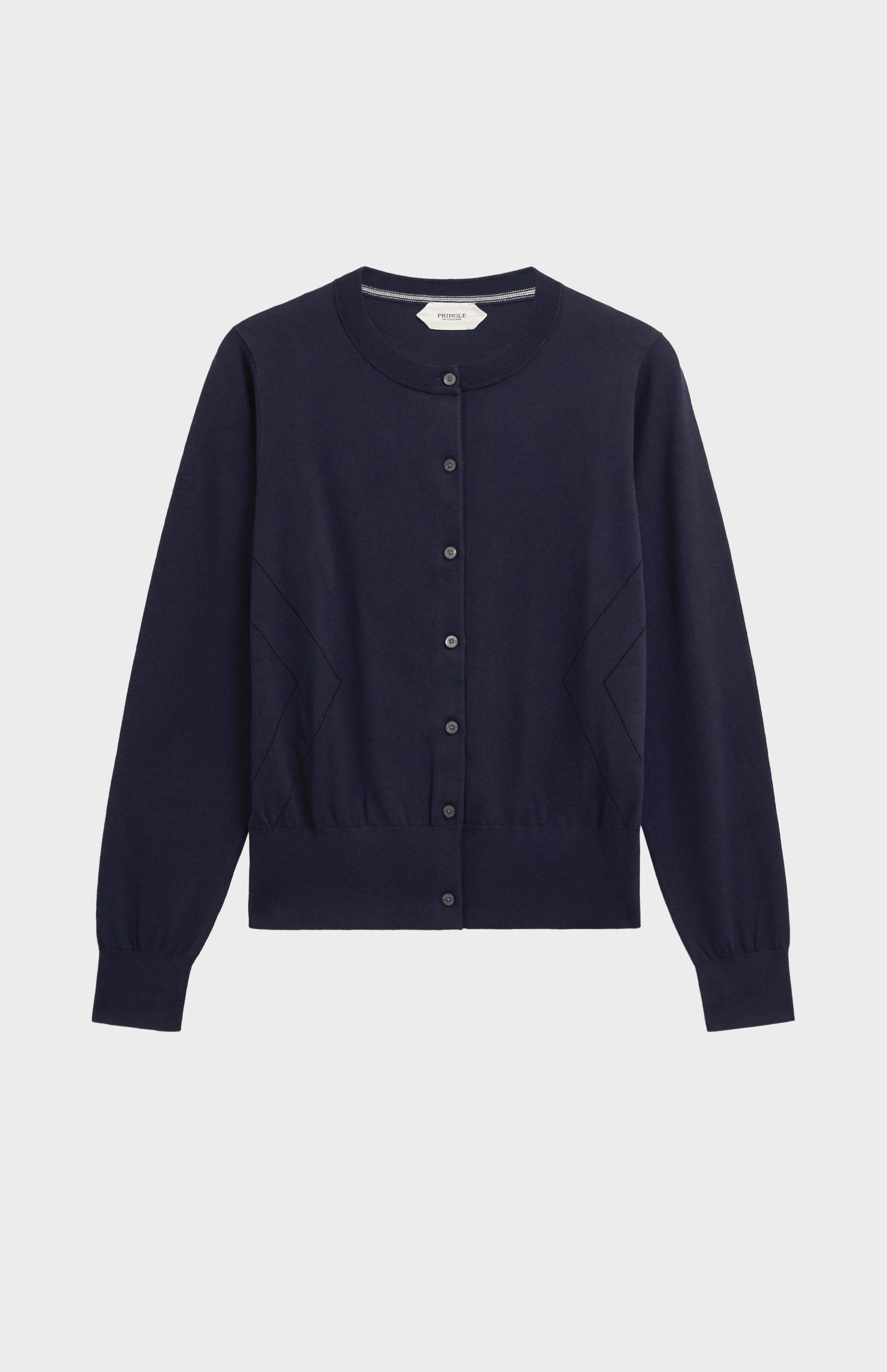 Women's Superfine Silk Blend Pointelle Cardigan In Navy Blue