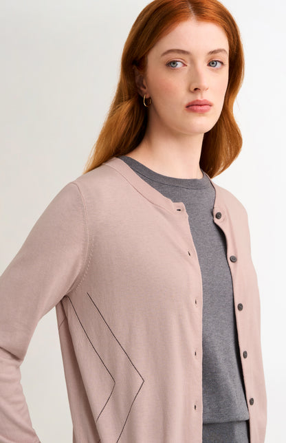 Women's Superfine Silk Blend Pointelle Cardigan In Light Pink