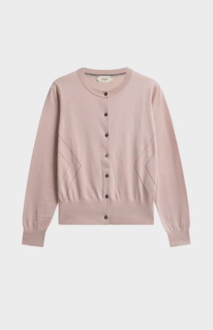Women's Superfine Silk Blend Pointelle Cardigan In Light Pink