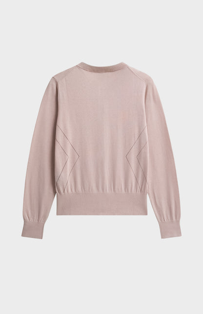 Women's Superfine Silk Blend Pointelle Cardigan In Light Pink