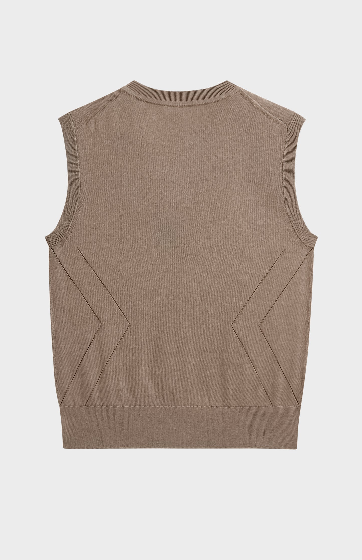 Women's Superfine Silk Blend Pointelle Crew Neck Vest In Mushroom