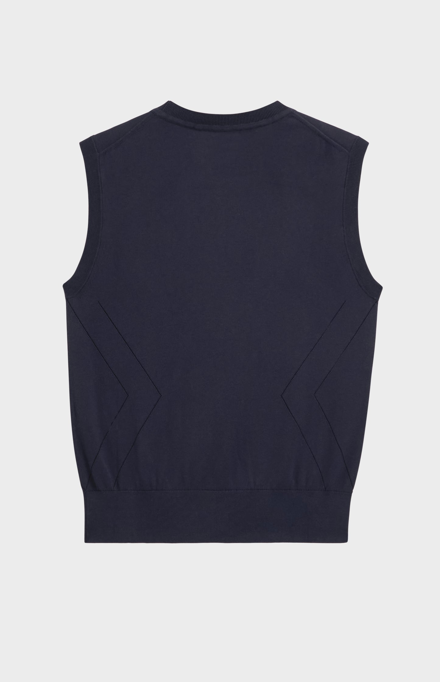 Women's Superfine Silk Blend Pointelle Crew Neck Vest In Navy Blue