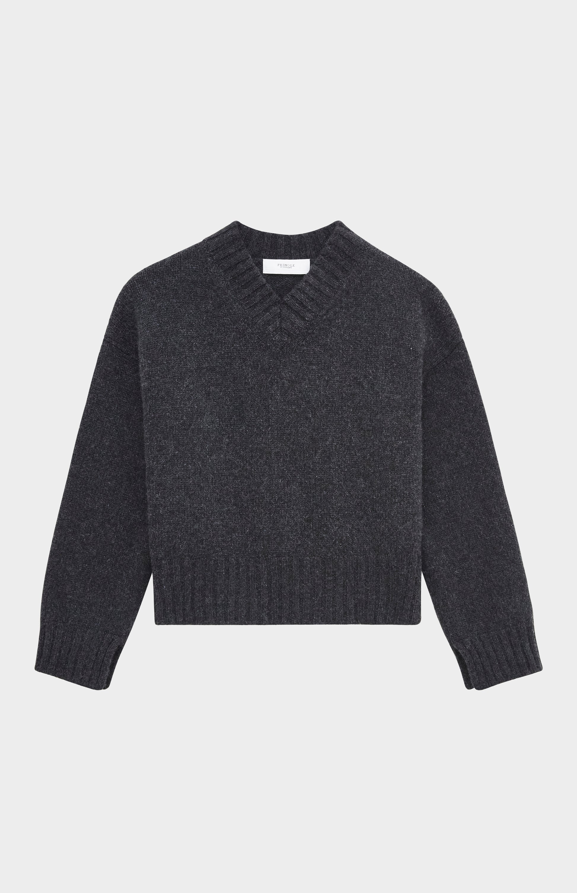 Pringle of Scotland Women's V Neck Cosy Cashmere Jumper In Charcoal