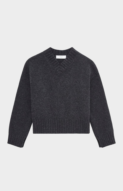 Pringle of Scotland Women's V Neck Cosy Cashmere Jumper In Charcoal
